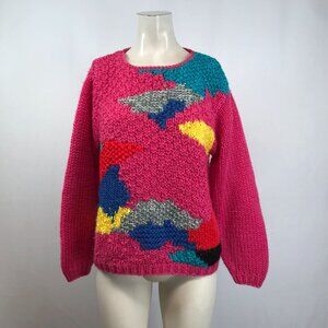 JEFF LAURENT - WOMEN'S M/L - PINK LONG SLEEVE ROUND NECK SWEATER